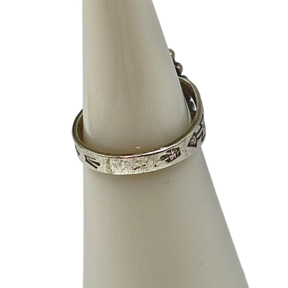 Turquoise And Sterling Silver Long Oval Cocktail Ring Southwestern Bohemian 4.5 - Picture 3 of 7